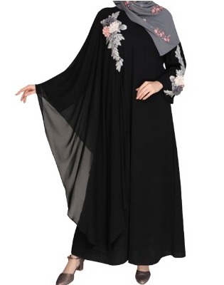 Abaya with floral embroidery