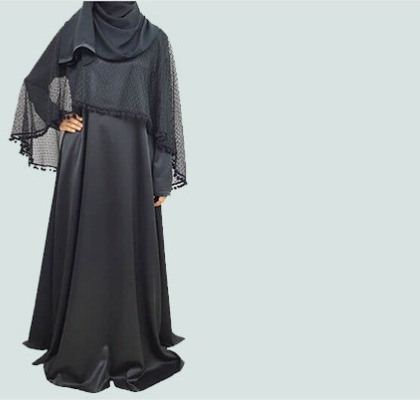 Abaya with sheer cape