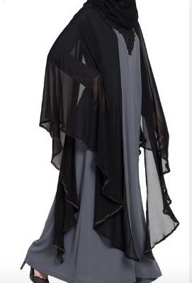 Black cape abaya AA1007